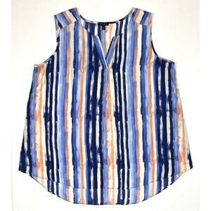 Sami & Jo Plus Shirt Women's 2X Striped Sleeveless V-Neck Top
